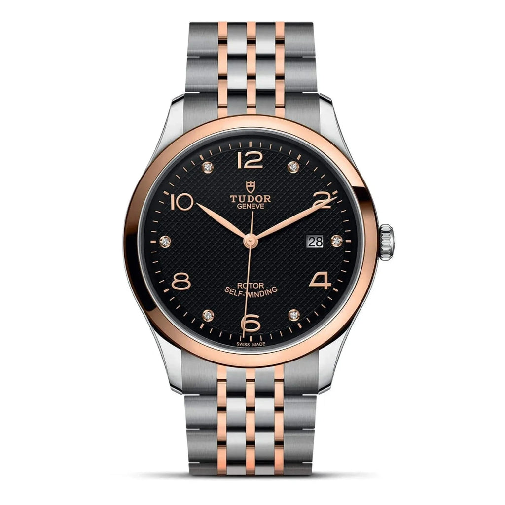 Tudor 1926 Automatic Diamonds Black Dial Two Tone Steel Strap Watch for Men - M91651-0004