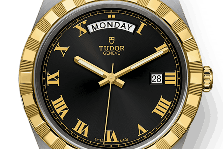Tudor Royal Automatic Black Dial Two Tone Steel Strap Watch for Men - M28603-0003
