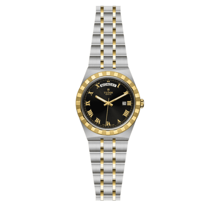 Tudor Royal Automatic Black Dial Two Tone Steel Strap Watch for Men - M28603-0003