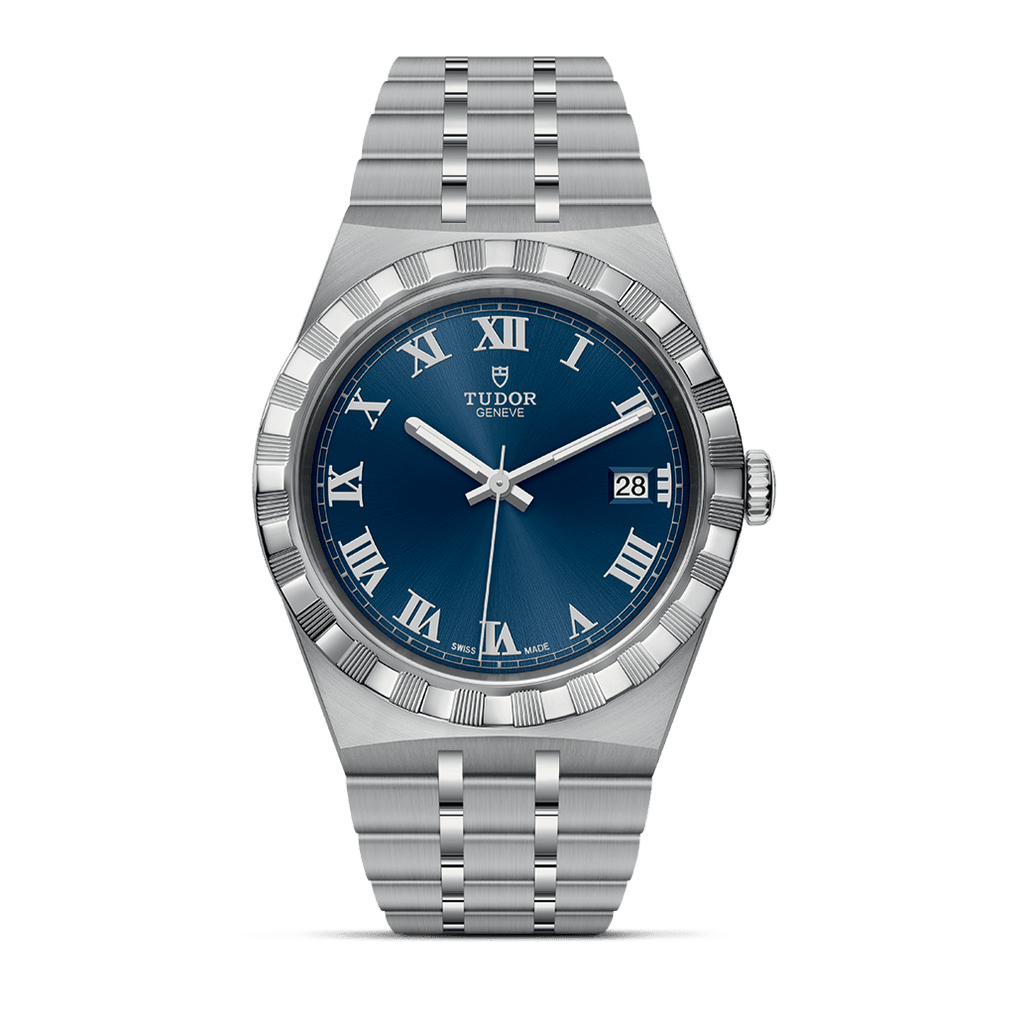 Tudor Royal Automatic Blue Dial Silver Steel Strap Watch for Men - M28600-0005