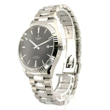 Tudor Style Automatic Black Dial Silver Steel Strap Watch for Men - M12710-0003