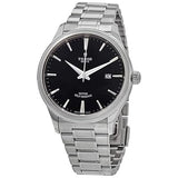 Tudor Style Automatic Black Dial Silver Steel Strap Watch for Men - M12710-0003