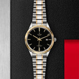 Tudor Style Automatic Black Dial Two Tone Steel Strap Watch for Men - M12713-0005
