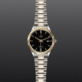 Tudor Style Automatic Black Dial Two Tone Steel Strap Watch for Men - M12713-0005