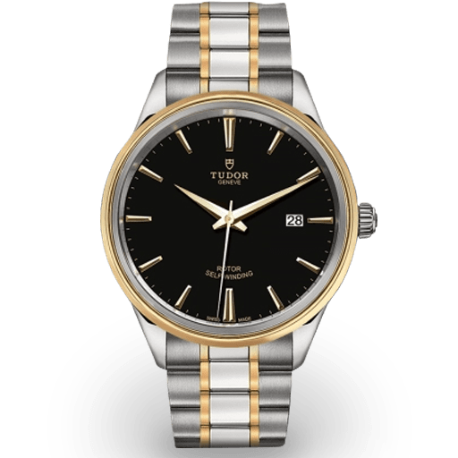 Tudor Style Automatic Black Dial Two Tone Steel Strap Watch for Men - M12713-0005