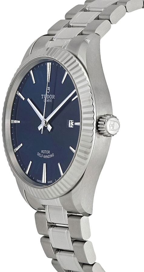 Tudor Style Automatic Blue Dial Silver Steel Strap Watch for Men - M12710-0013