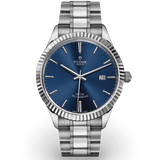 Tudor Style Automatic Blue Dial Silver Steel Strap Watch for Men - M12710-0013