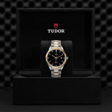 Tudor Style Automatic Diamonds Black Dial Two Tone Steel Strap Watch for Men - M12713-00011