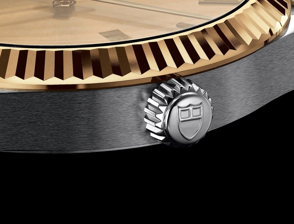 Tudor Style Automatic Gold Dial Two Tone Steel Strap Watch for Men - M12713-0001