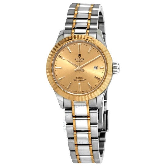 Tudor Style Automatic Gold Dial Two Tone Steel Strap Watch for Men - M12713-0001