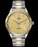 Tudor Style Automatic Gold Dial Two Tone Steel Strap Watch for Men - M12713-0001