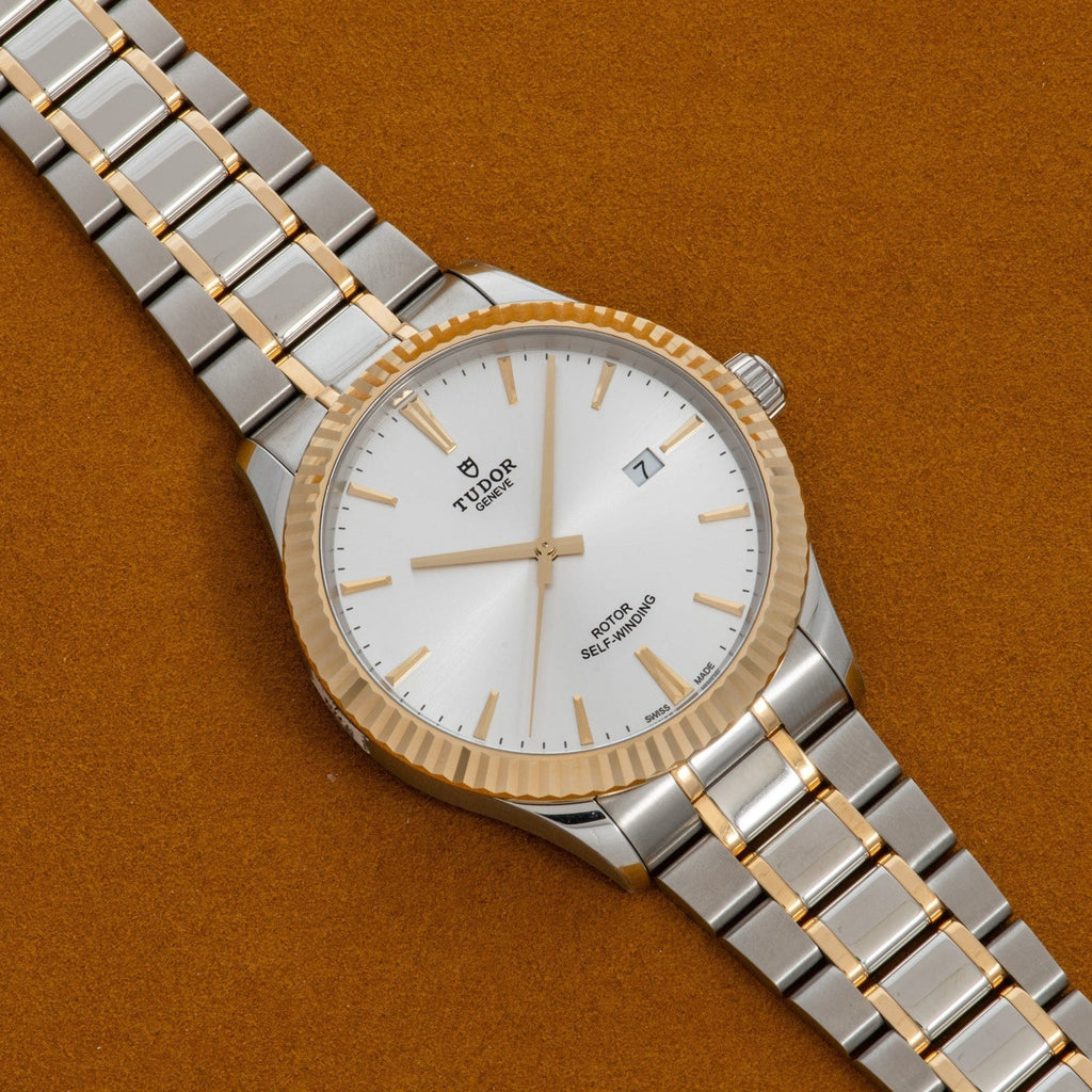 Tudor Style Automatic Silver Dial Two Tone Steel Strap Watch for Men - M12713-0003