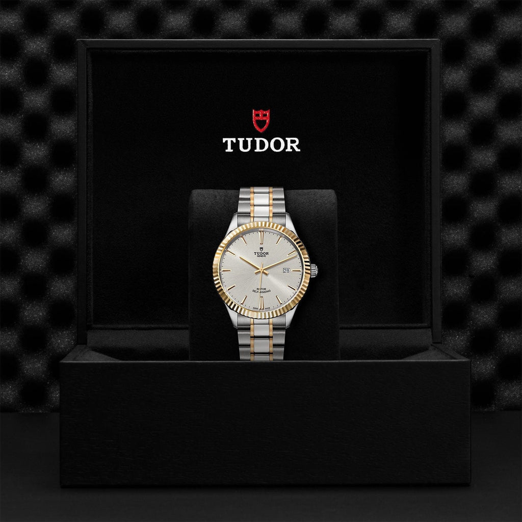 Tudor Style Automatic Silver Dial Two Tone Steel Strap Watch for Men - M12713-0003
