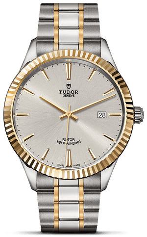 Tudor Style Automatic Silver Dial Two Tone Steel Strap Watch for Men - M12713-0003
