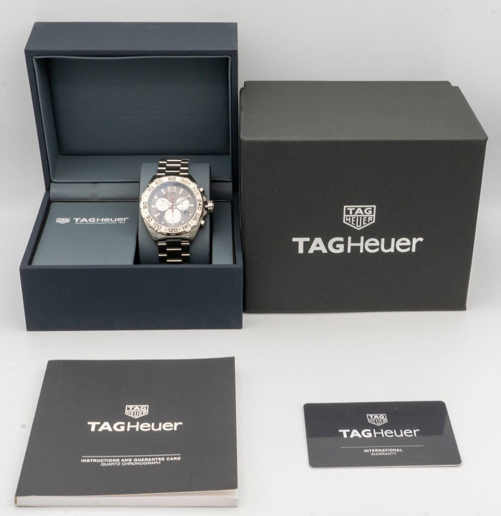 Tag Heuer Formula 1 Chronograph Grey Dial Silver Steel Strap Watch for Men - CAZ1114.BA0877