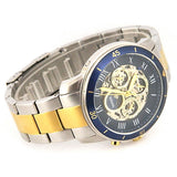 Fossil Grant Sport Automatic Skeleton Blue Dial Two Tone Steel Strap Watch for Men - ME3141