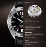 Tag Heuer Formula 1 Automatic Black Dial Black Rubber Strap Watch for Men - WAZ2113.FT8023