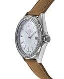 Tag Heuer Formula 1 Quartz Mother of Pearl Dial Brown Leather Strap Watch for Women - WBJ131A.FC8255
