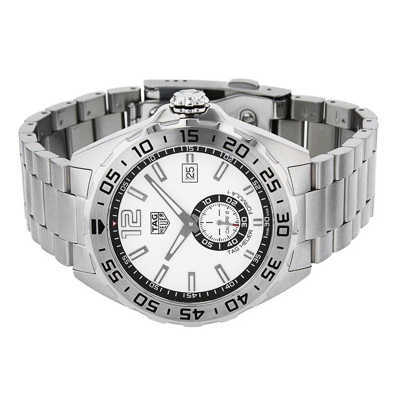 Tag Heuer Formula 1 Calibre 6 Automatic White Dial Silver Steel Strap Watch for Men - WAZ2013.BA0842