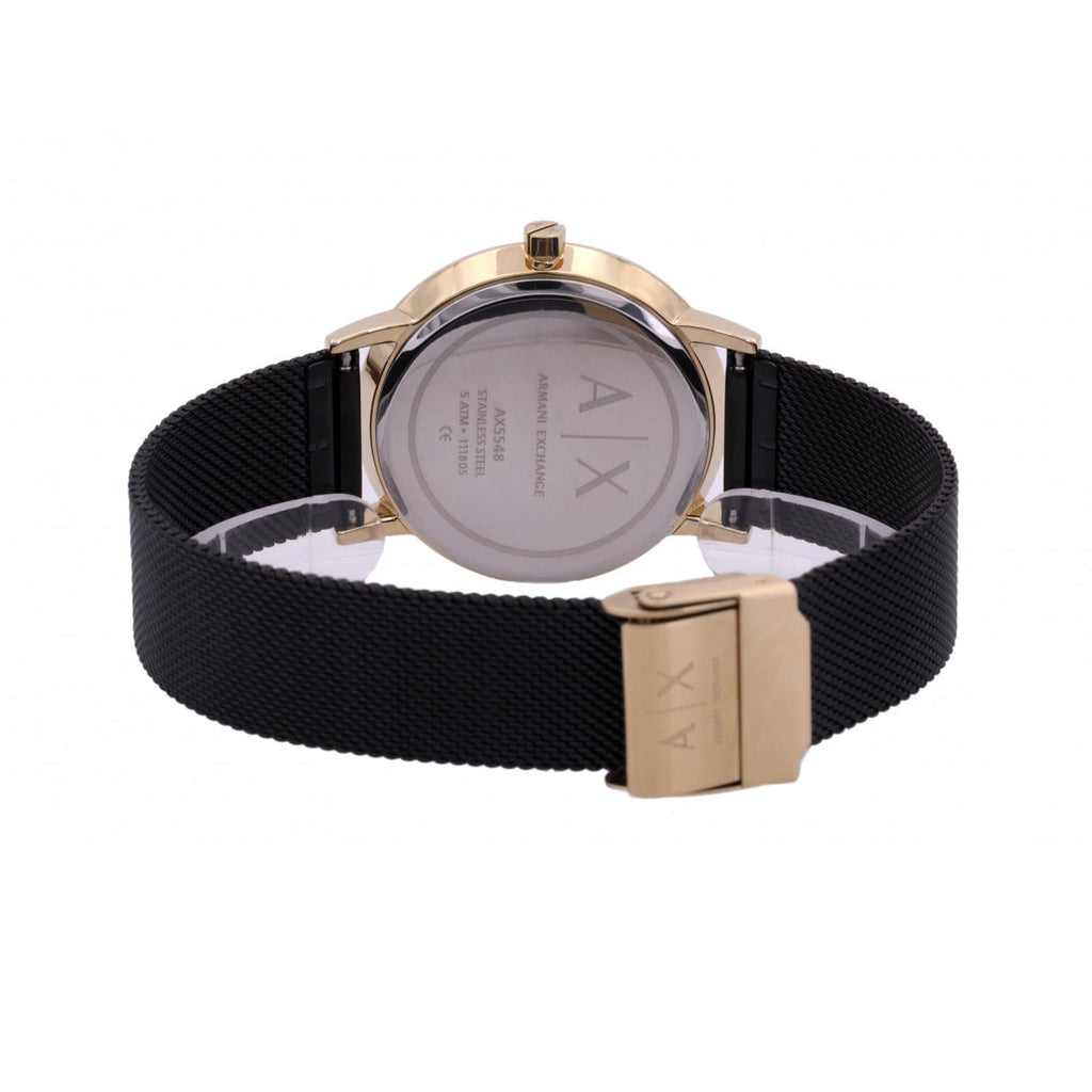 AX Armani Exchange watch back with black band