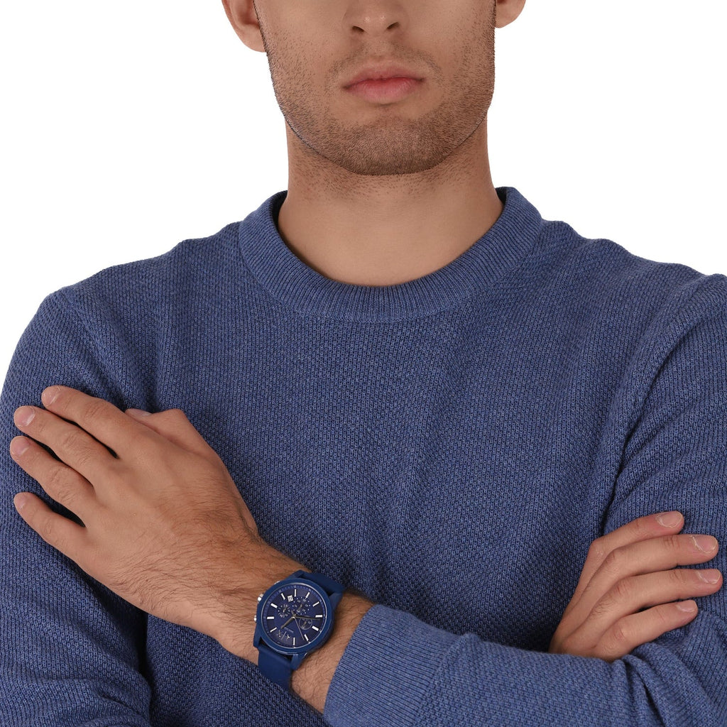 Armani Exchange AX1327 blue watch on wrist
