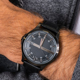 Classic black watch AX2411 on wrist