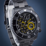 Guess Axel Multifunction Black Dial Black Steel Strap Watch For Men - GW0488G3