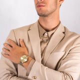 Golden classic watch on wrist - AX2707