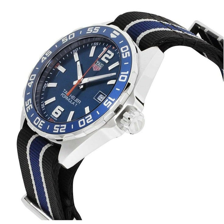 Tag Heuer Formula 1 Quartz Blue Dial Two Tone NATO Strap Watch for Men - WAZ1010.FC8197