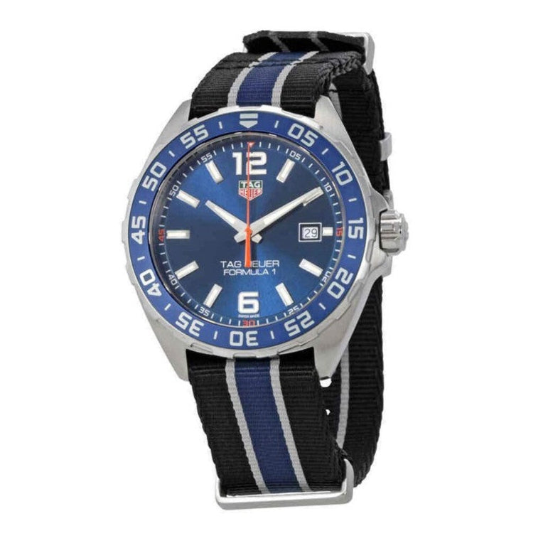 Tag Heuer Formula 1 Quartz Blue Dial Two Tone NATO Strap Watch for Men - WAZ1010.FC8197
