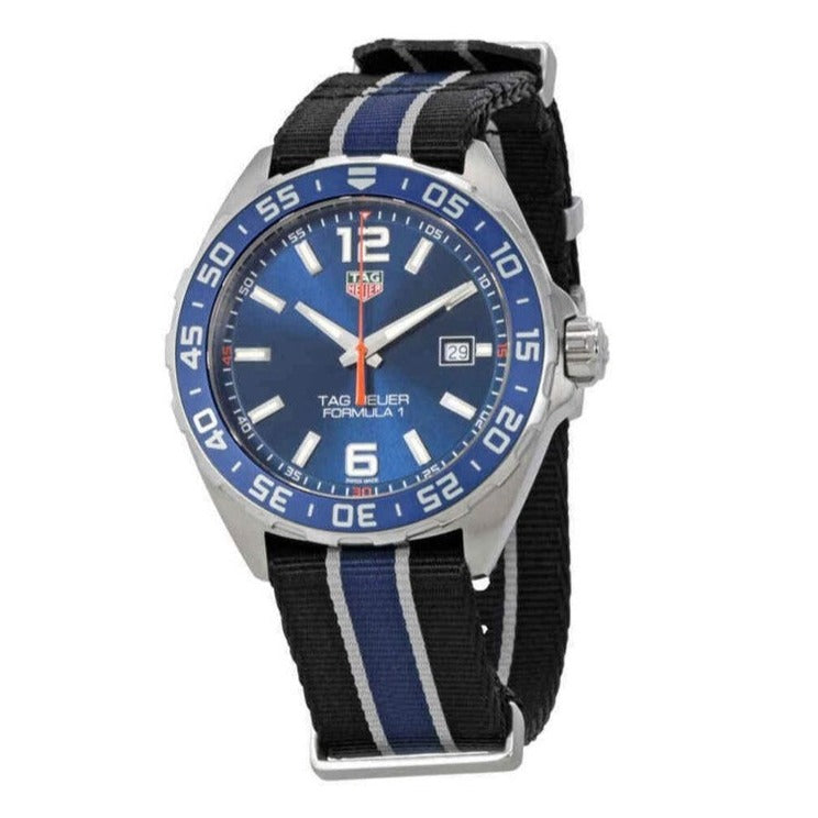 Tag Heuer Formula 1 Quartz Blue Dial Two Tone NATO Strap Watch for Men - WAZ1010.FC8197