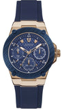 Guess Zena Blue Dial Blue Silicone Strap Watch For Women - W1049L2