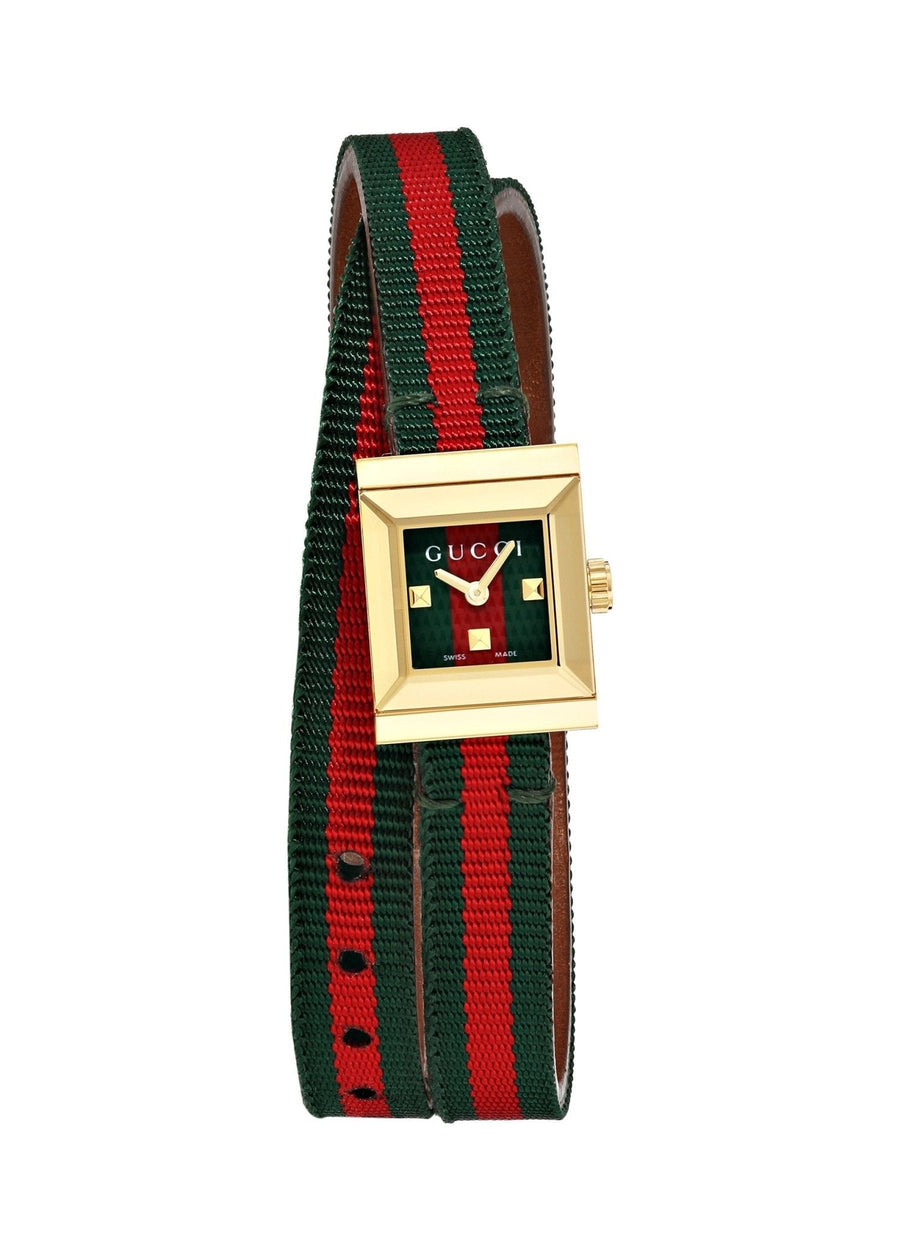 Gucci G-Frame Multicolored Red and Green Dial Watch For Women - YA128527