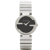 Gucci Interlocking G Quartz Black Dial Black Steel Strap Watch For Women - YA133502