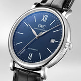 IWC Portofino '150 Years Edition' Automatic Blue Dial Black Leather Strap Watch for Men - IW356518