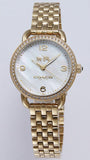 Coach Delancey Mother of Pearl Dial Gold Steel Strap Watch for Women - 14502478