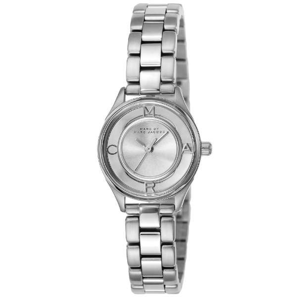 Marc Jacobs Tether Transparent Silver Dial Silver Steel Strap Watch for Women - MBM3416