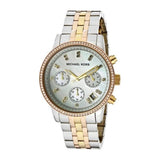 Michael Kors Ritz White Dial Two Tone Steel Strap Watch for Women - MK5650