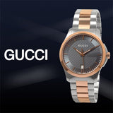 Gucci G Timeless Grey Dial Two Tone Steel Strap Watch For Men - YA126446