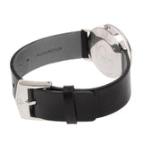 Calvin Klein Post Minimal Silver Dial Black Leather Strap Watch for Men - K7621192