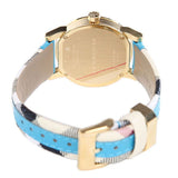 Burberry The City Gold Dial Blue Leather Strap Watch for Women - BU9018