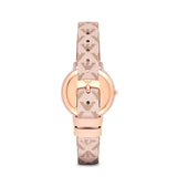 Emporio Armani Kappa Quartz Rose Gold Dial Pink Leather Strap Watch For Women - AR11010