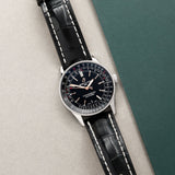 Breitling Automatic 41mm Black Dial Black Leather Strap Watch for Men - A17326241B1P1