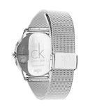 Calvin Klein Minimal Black Dial Silver Mesh Bracelet Watch for Men - K3M21123