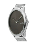 Calvin Klein Minimal Black Dial Silver Mesh Bracelet Watch for Men - K3M21123