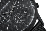 Emporio Armani Renato Chronograph Black Dial Black Mesh Bracelet Watch For Men - AR2498