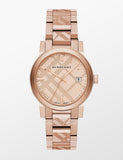 Burberry The City Rose Gold Dial Rose Gold Steel Strap Watch for Women - BU9039