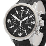 IWC Aquatimer Chronograph Black Dial Black Leather Strap Watch for Men - IW376803