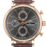 IWC Portofino Chronograph Grey Dial Brown Leather Strap Watch for Men - IW391021