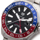 Tag Heuer Aquaracer GMT Caliber 7 Pepsi Black Dial Silver Steel Strap Watch for Men - WAY201F.BA0927